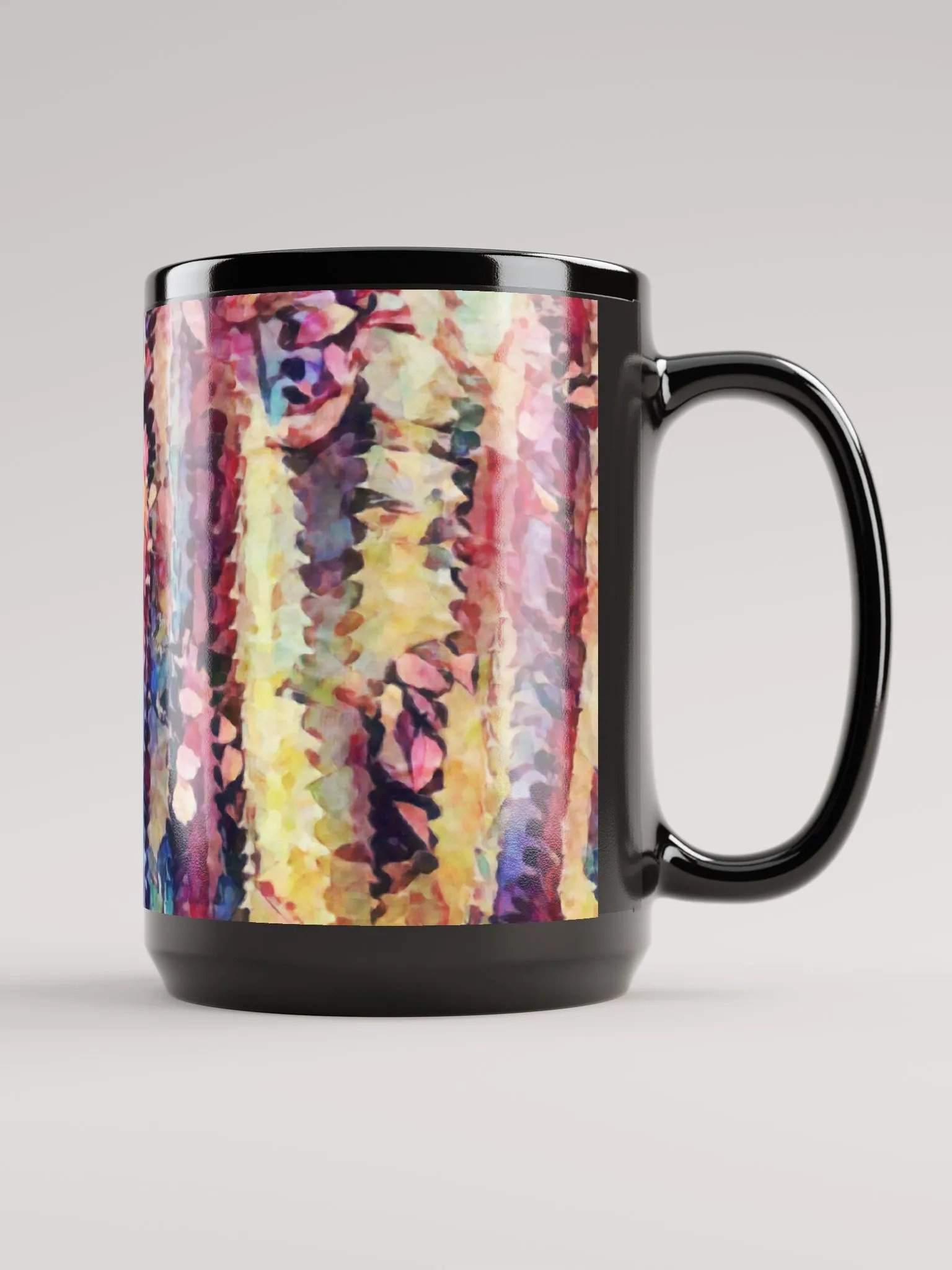 Abstract Graphic | Black Coffee Mug | Kaleidoscope Succulent product image (3)