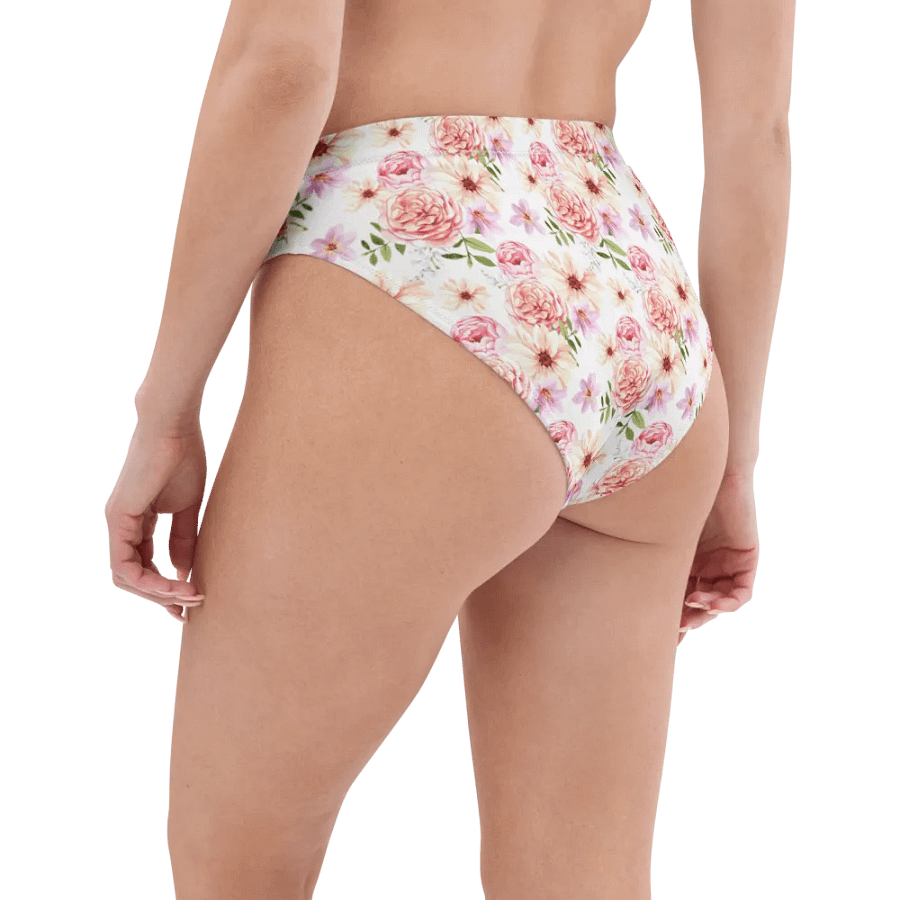 Watercolour Floral Pattern High Waisted Bikini Bottom - V3 product image (4)