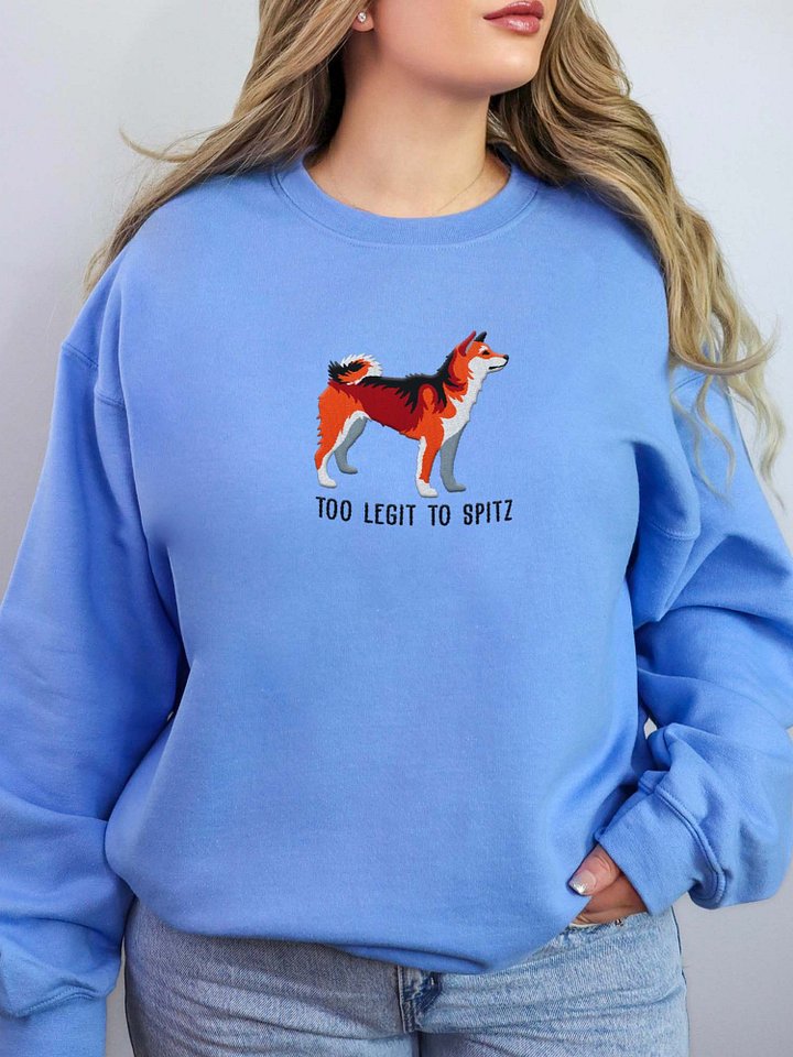 Too Legit to Spitz Sweatshirt (Embroidered) of a Japanese Shiba Inu(Sesame) product image (2)