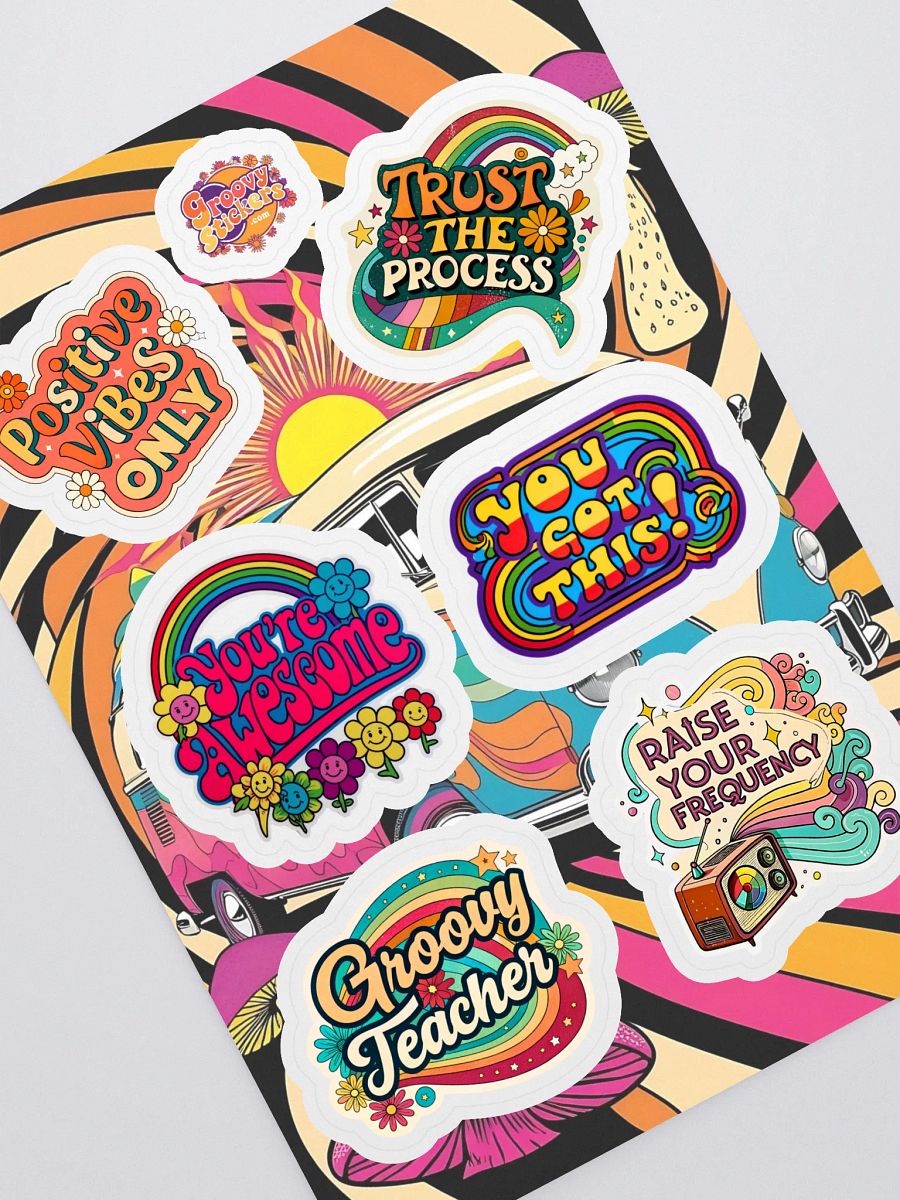 Positive Vibes Sticker Sheet - Retro Style product image (1)