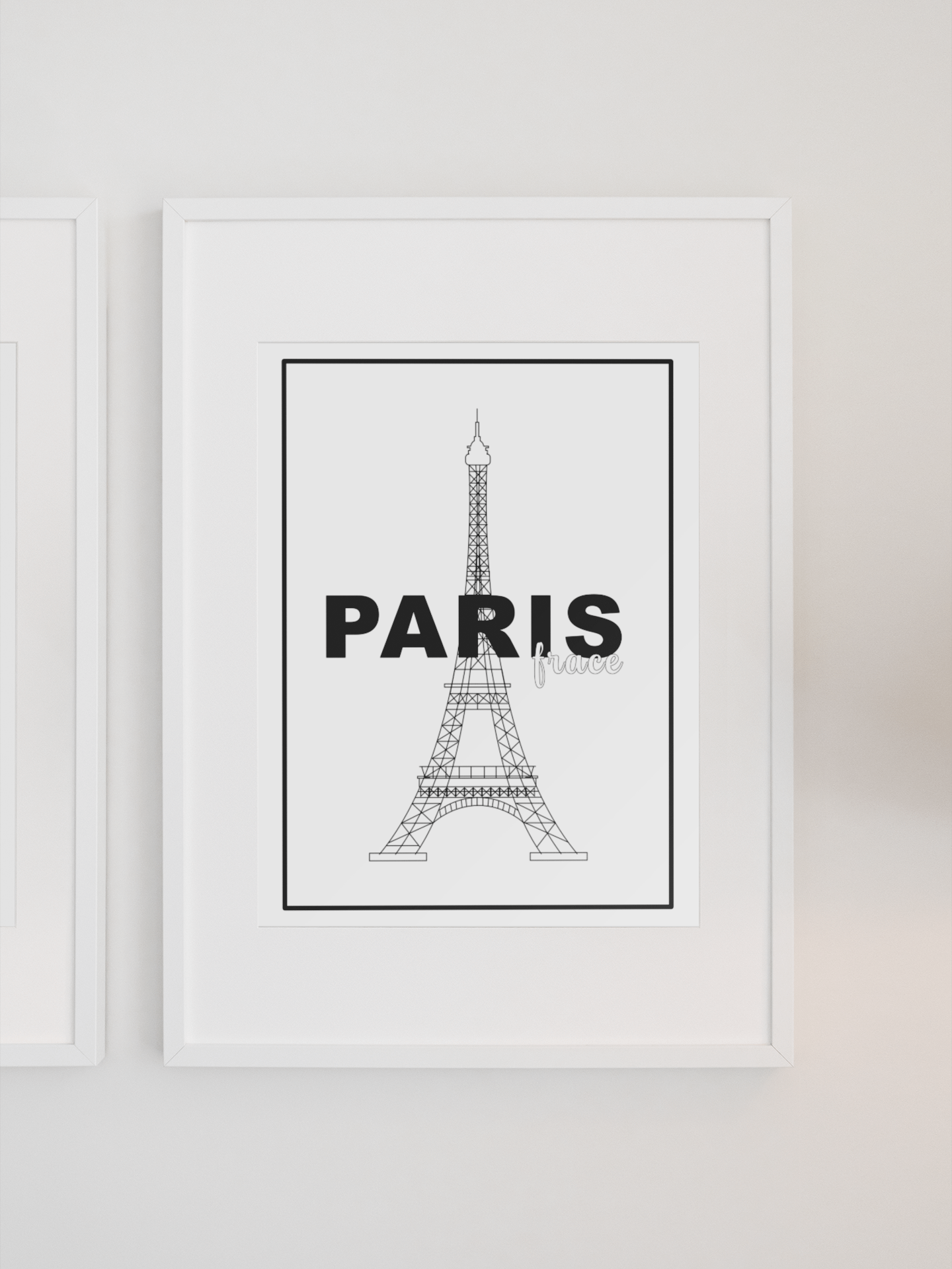 Eiffel Tower Line Art Print, Paris France Minimalist Poster, Elegant Black and White Landmark Illustration, Chic Parisian Wall Decor product image (1)
