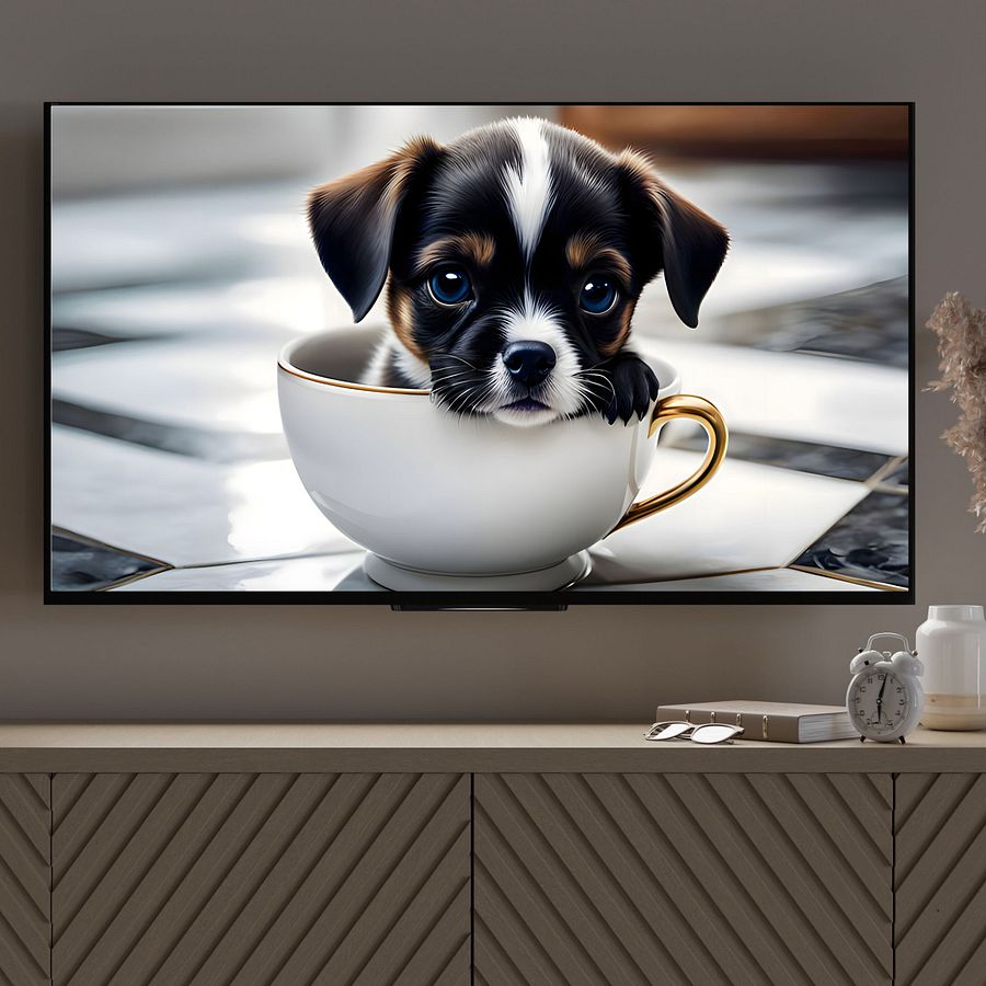 Pup In A Cup TV Frame Art product image (3)