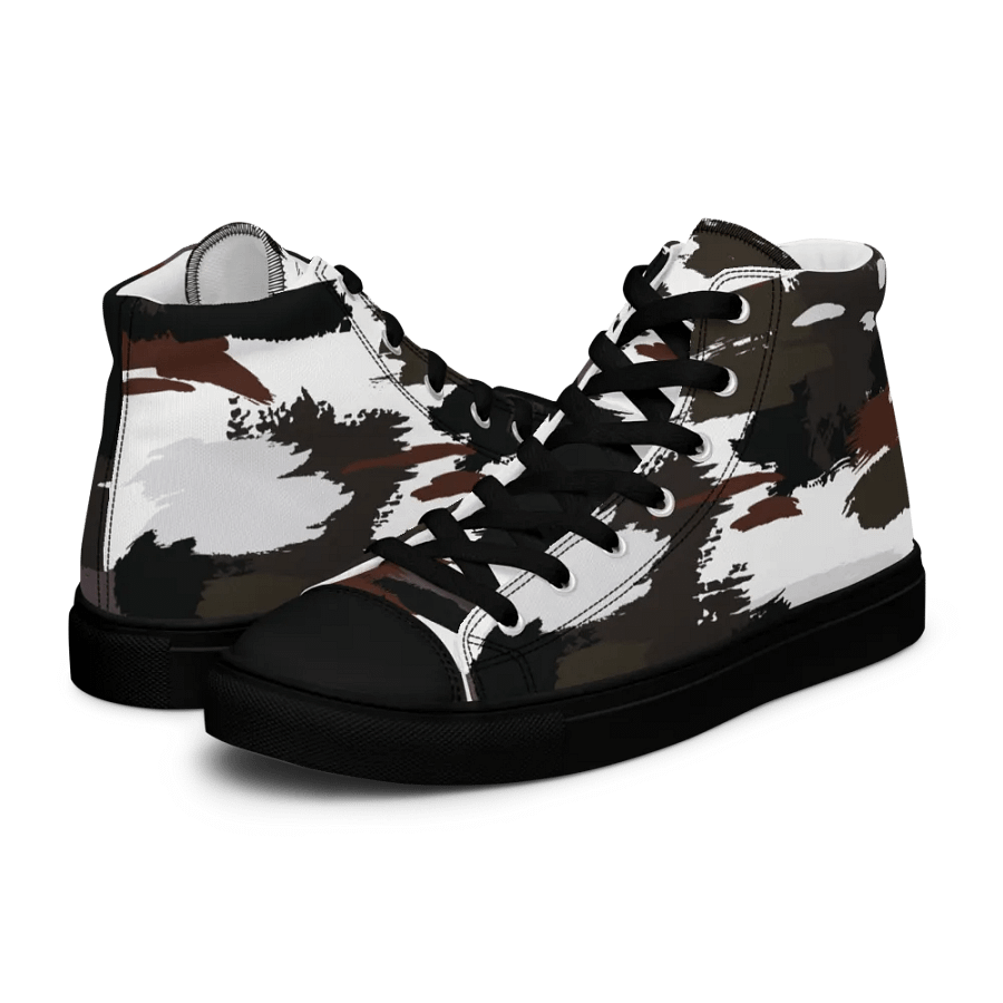 Men's Brown/White Brushstokes High Top Canvas Shoes product image (7)