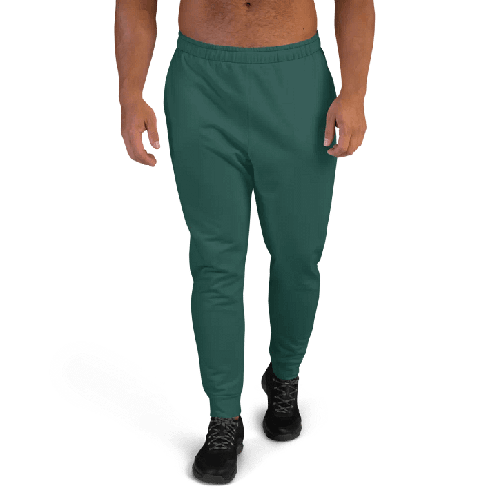 Plain Dark Green Soft Summer Recycled Polyester Premium Men's Joggers by Treasure Pie product image (1)