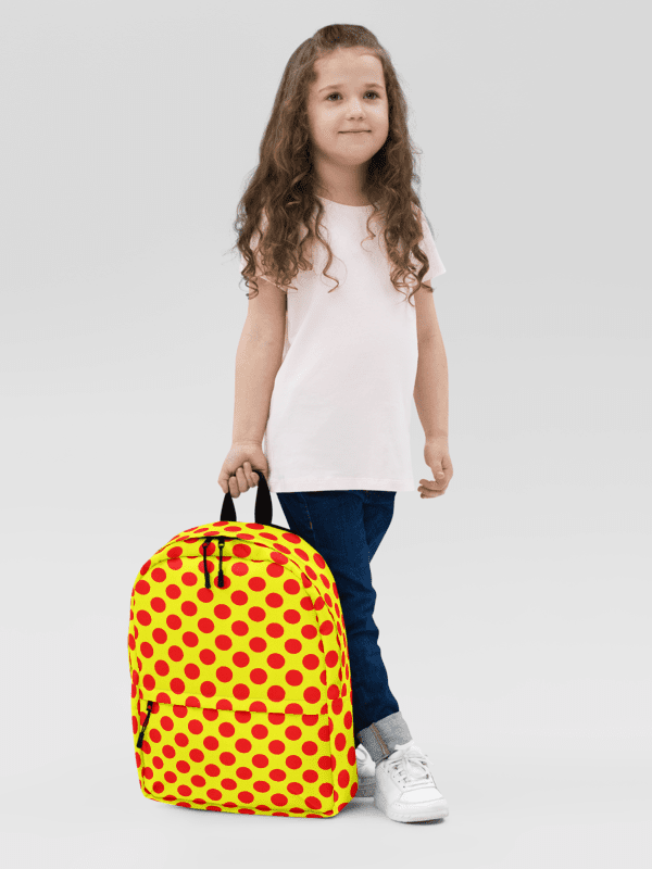 Red Polka Dots on Yellow Backpack product image (3)