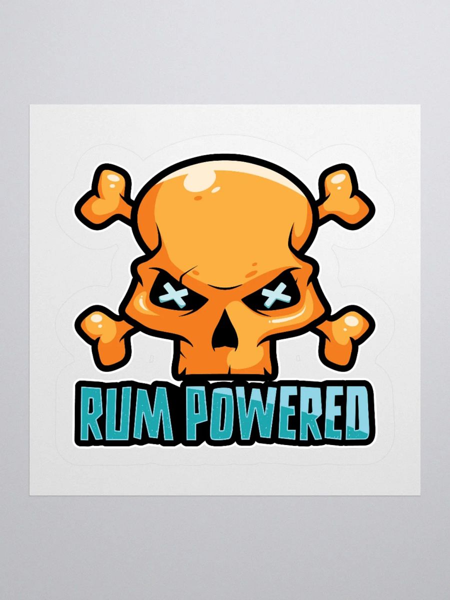 Rum Powered Pirate Sticker | Funny Skull & Crossbones Design product image (1)