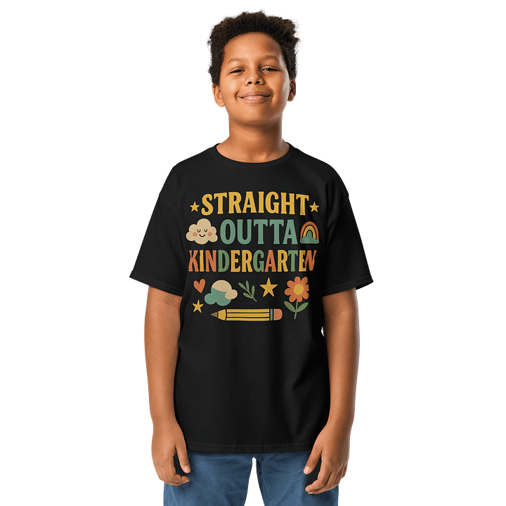 Straight Outta Kindergarten Youth Shirt – Colorful Graduation Tee for Kids product image (1)
