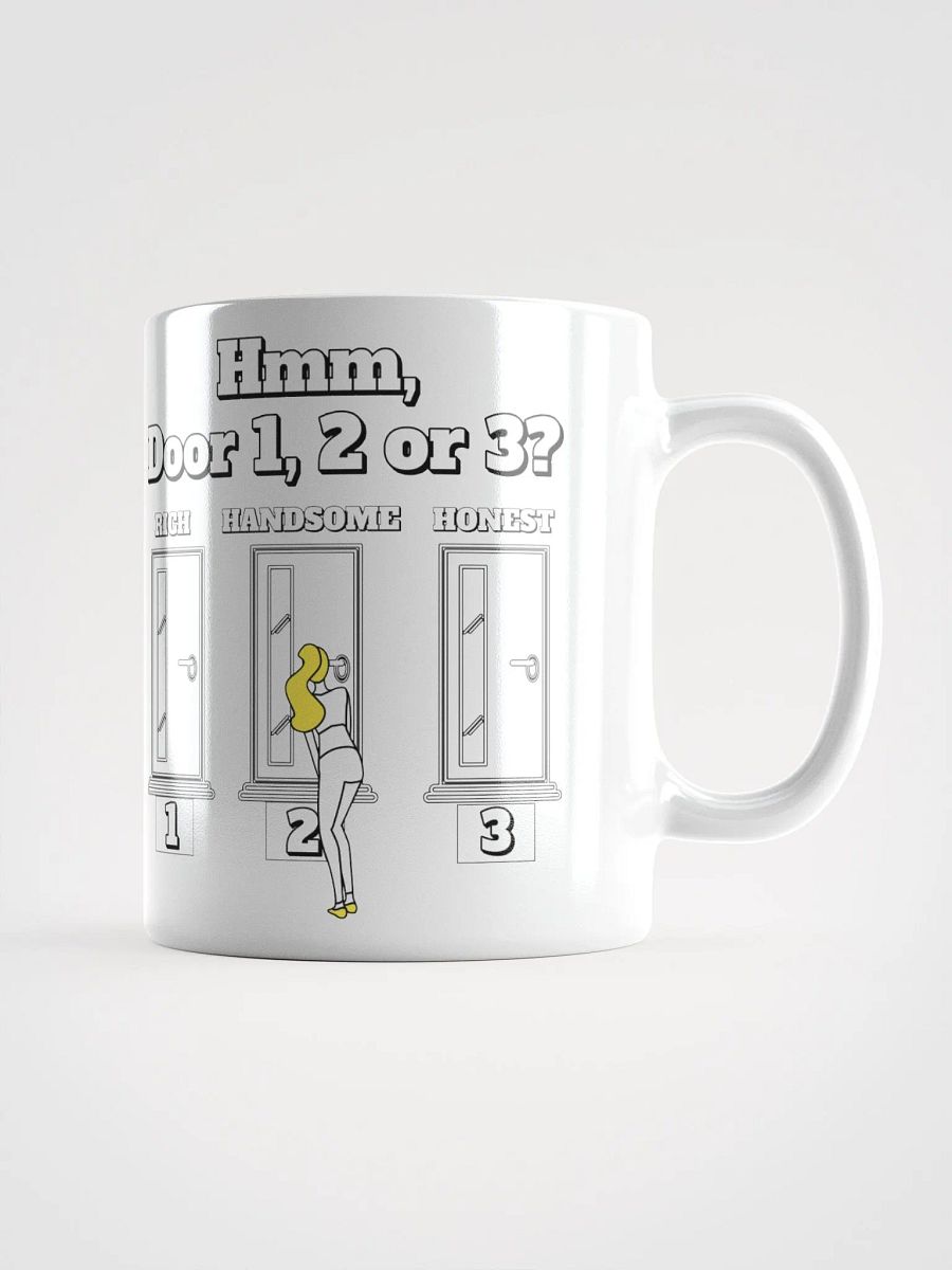 Hmm, Door 1, 2, 3? Funny Humorous White Mug product image (3)