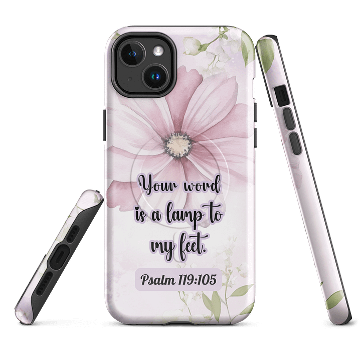 Your Word is a Lamp to My Feet Psalm 119:105 | Inspirational Gift, Tough iPhone Magnetic Case | Scripture, Bible Verse, MagSafe® iPhone® Tough Case, iPhone 14, iPhone 15, iPhone 16, Pro, Pro Max, Plus product image (1)