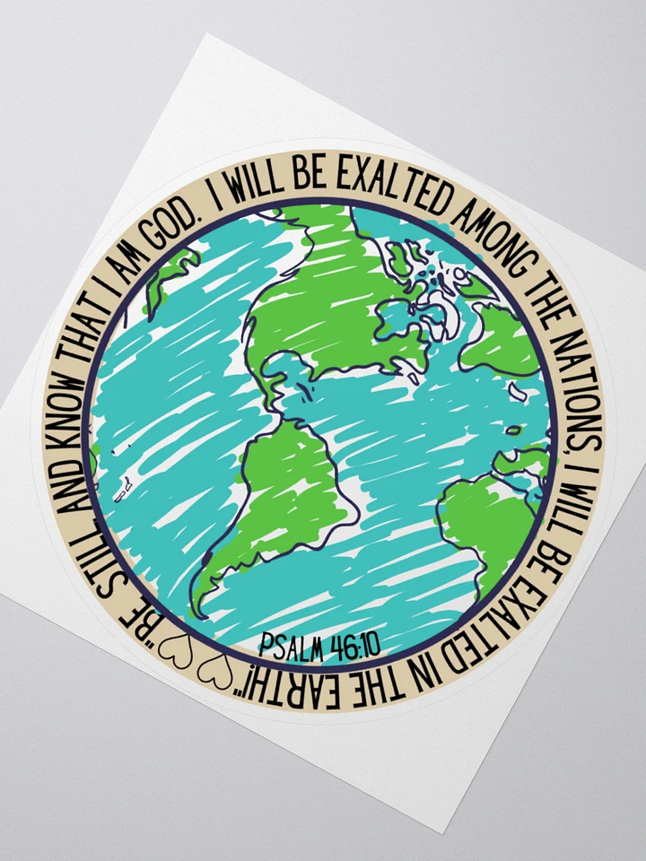 Psalm 46:10 Earth Round Sticker product image (1)