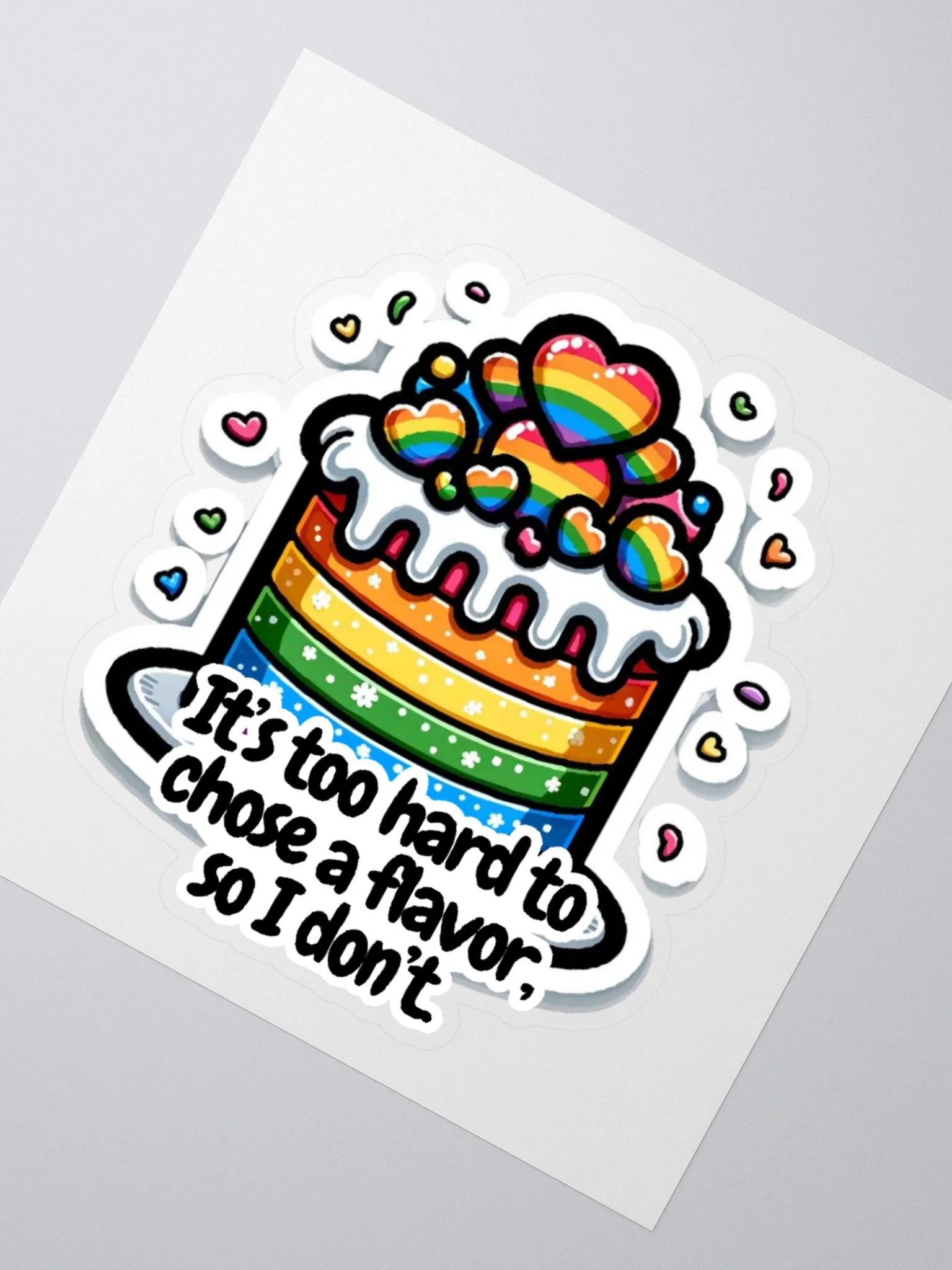 Cake Sticker-Dessert Sticker-Innuendo Sticker-Rainbow Sticker-LGBTQIA+ Sticker product image (5)