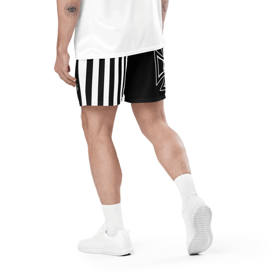 Maltese cross and skull mesh shorts product image (5)