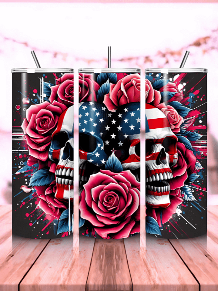 Happy 4th of July Tumbler Wrap – 20oz Skinny Sublimation PNG Design – Patriotic Independence Day Theme – Instant Digital Download – High-Resolution 300 DPI product image (1)