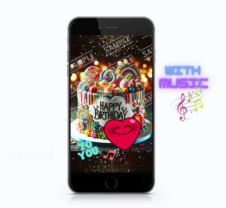 Dancing hearts Birthday E-CARD [Instant Download] product image (1)
