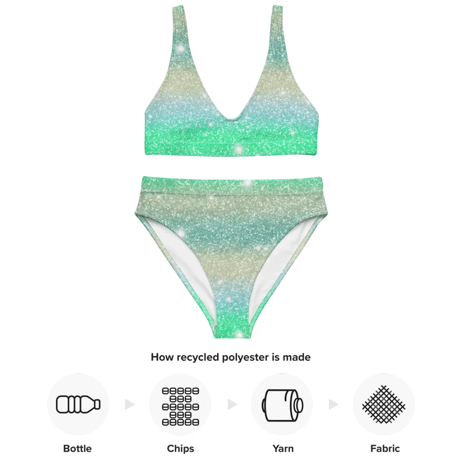 Glitter Unicorn Texture Design High Waisted Bikini (2) product image (4)