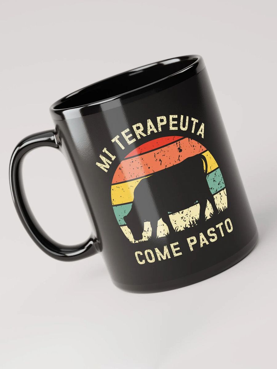 "Mi terapeuta come pasto-Vaca" Mug negro product image (5)