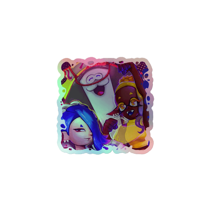 Repping the Splatlands - Colorful Game Fanart - Holographic Sticker - Art by CosmicChroma product image (1)