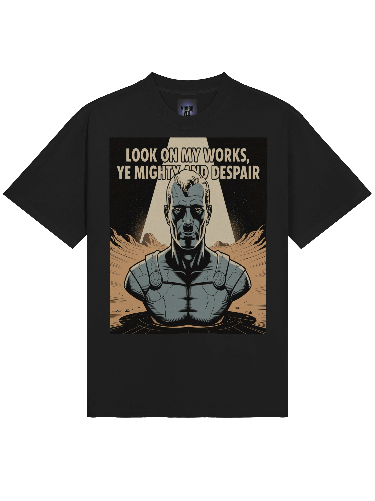 Look Upon My Works: Ozymandias Inspired Oversized Faded T-Shirt product image (5)