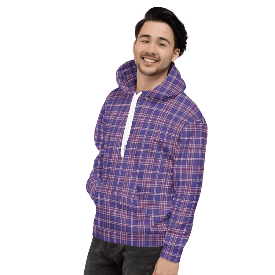 Purple Orchid and Violet Plaid Hoodie product image (5)