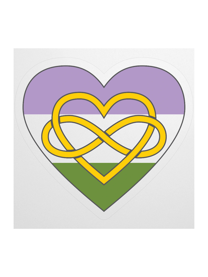Genderqueer Pride Flag Polyamory Infinity Heart Sticker product image (1)