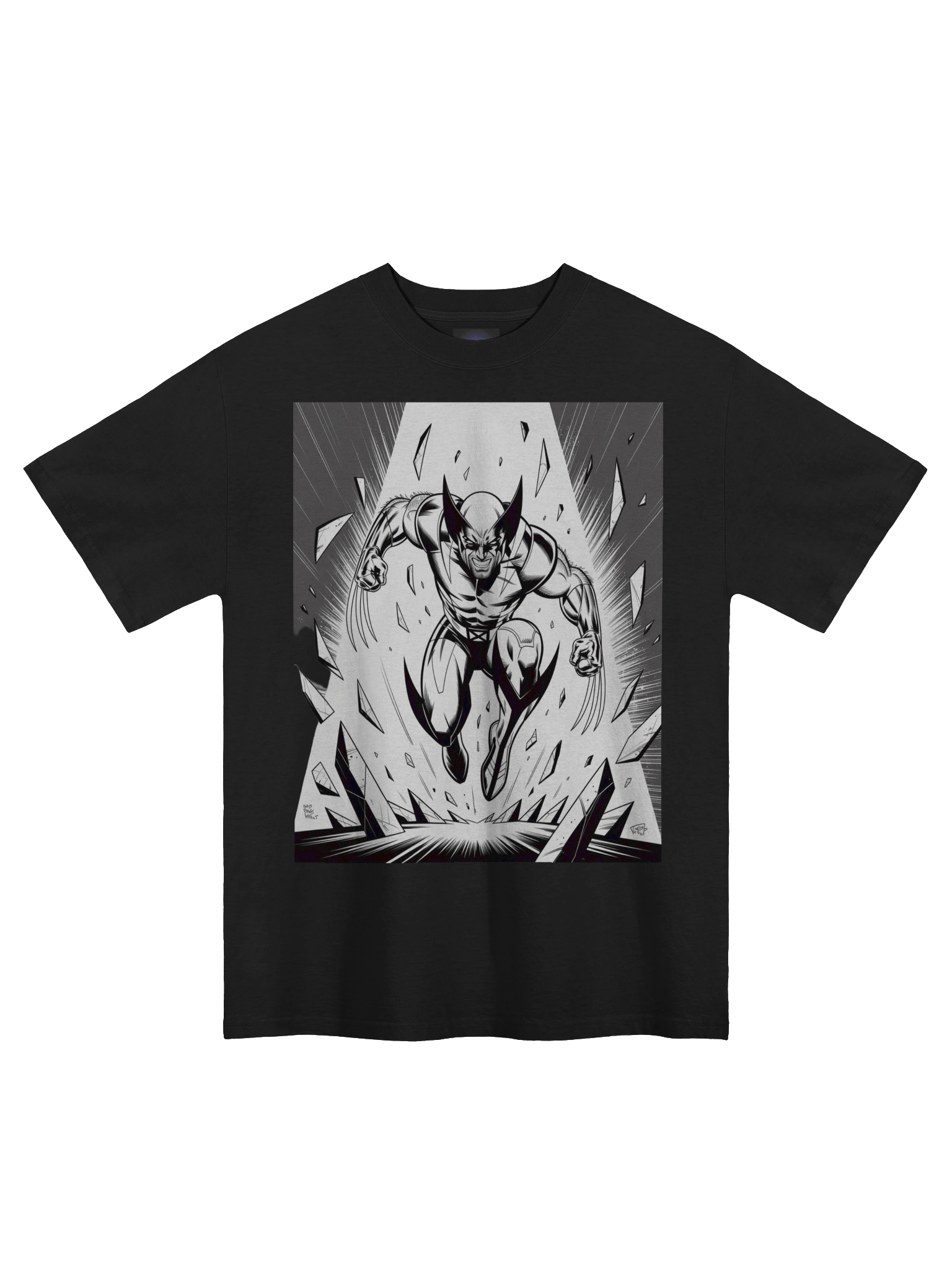 Fractured Fury: Wolverine Shattered Veil Oversized Faded T-Shirt product image (3)
