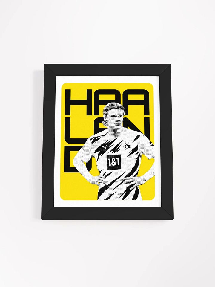 Erling Haaland BW Borussia Dortmund Name Art Framed Print product image (1)