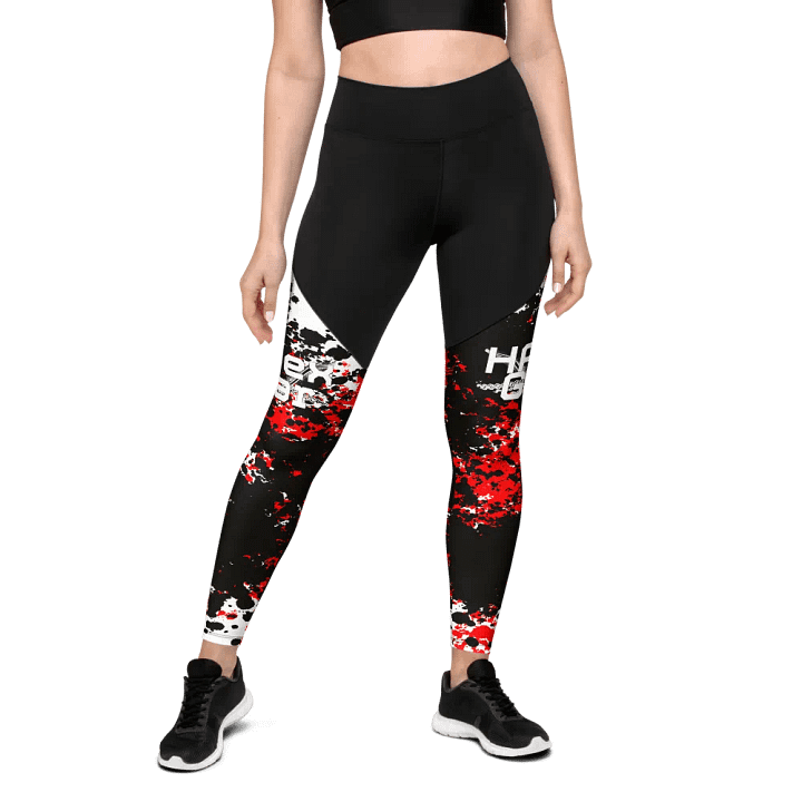 White HApex Gear Black Logo Sports Leggings product image (2)
