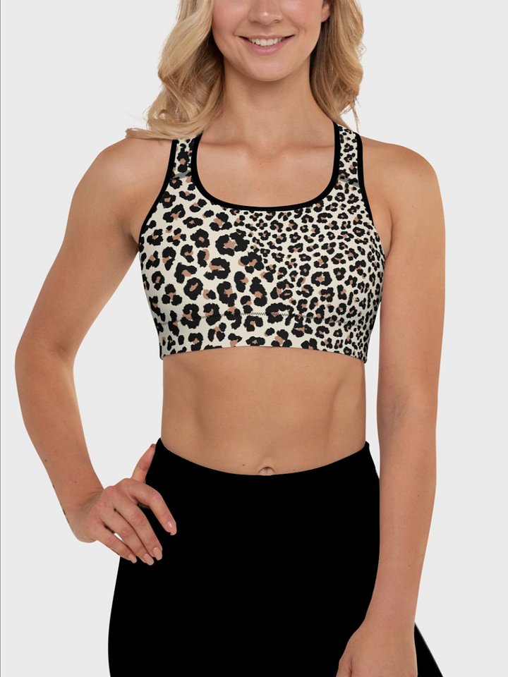 Sport Bra "Abstract Animal Leopard Skin Fur Pattern" product image (1)