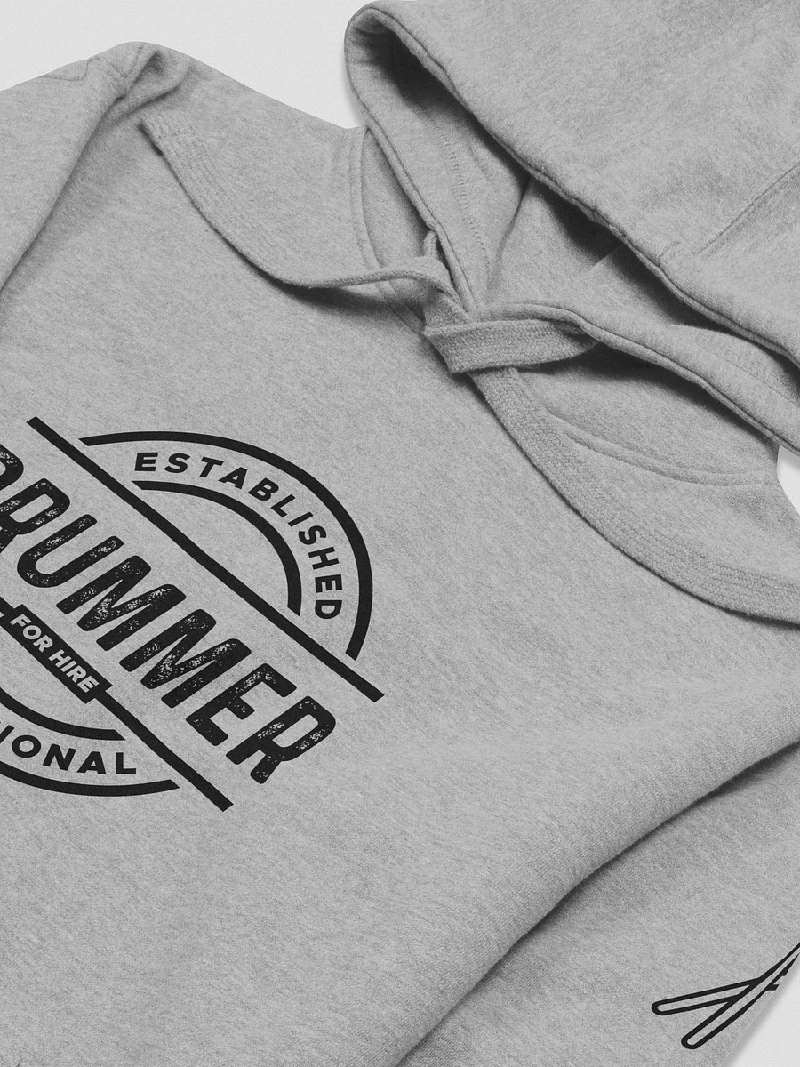 'DRUMMER FOR HIRE' Premium Hoodie (Black) product image (9)
