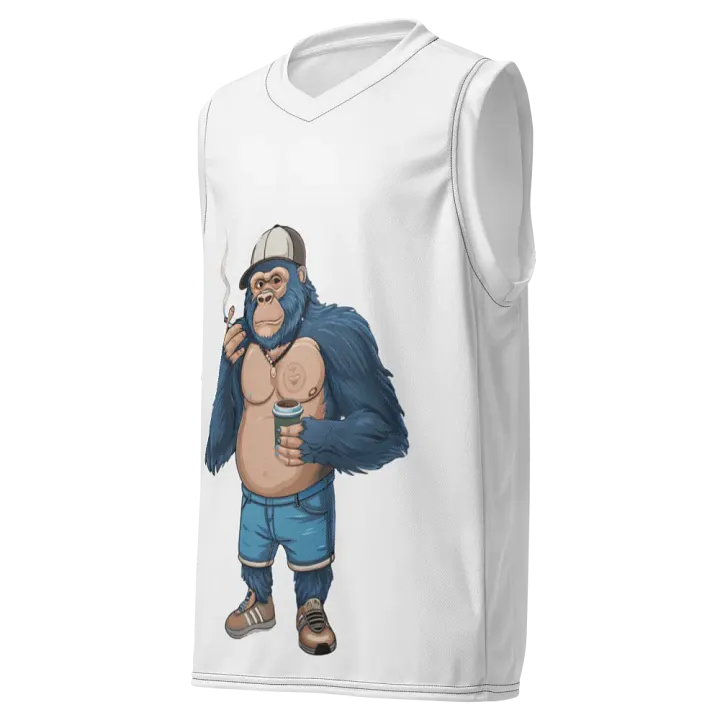 Blue Gorilla Recycled Unisex Basketball Jersey product image (1)