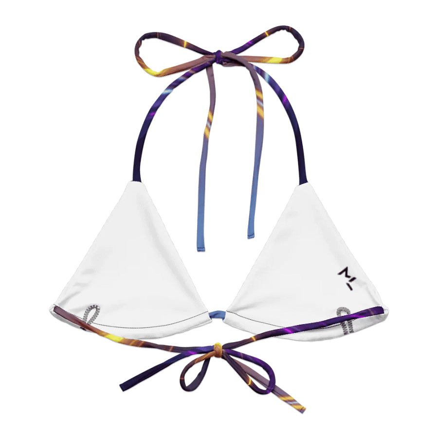 Top de bikini cu șnur, căptușit, cu imprimeu integral product image (9)
