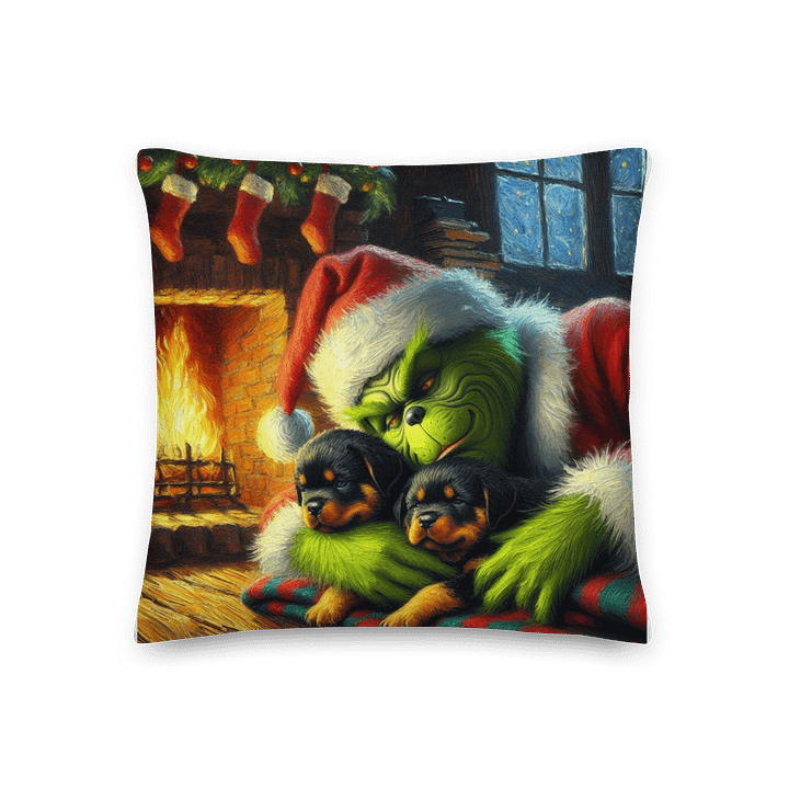 Grinchy Rottweiler Christmas Pillow product image (1)