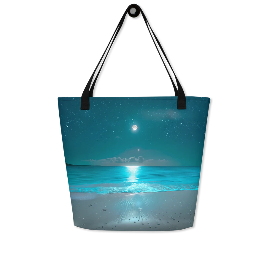 Tote Bag: Magical Beach Tranquil Seascape Ocean View Full Moon Design product image (7)