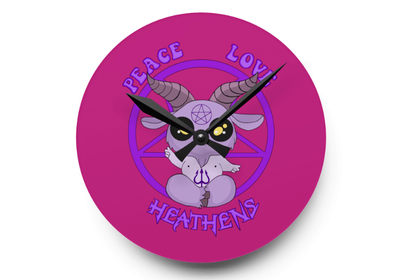 Peace, Love Heathens Wall Clock product image (9)