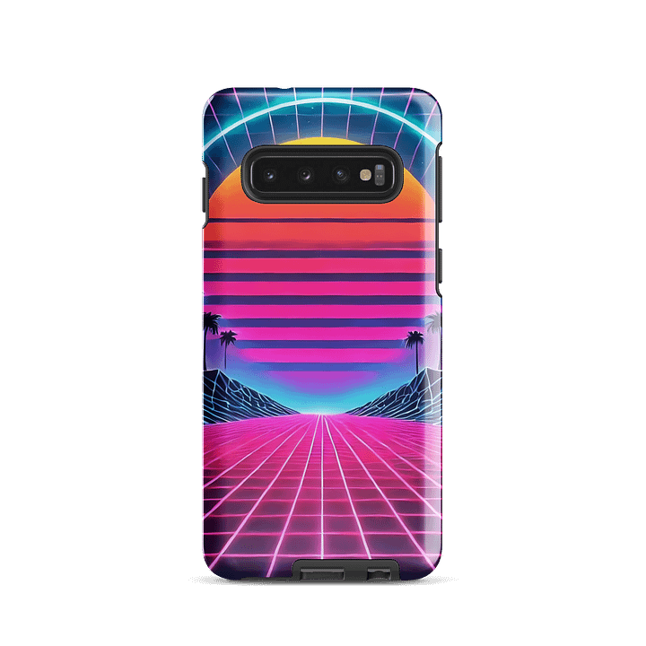 Retro Neon Sunset Samsung Tough Case - Synthwave Dreamscape Design product image (1)