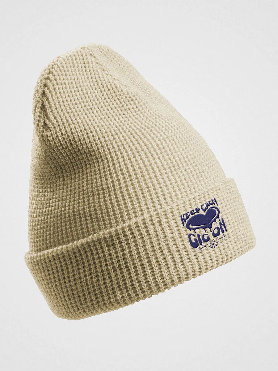 Keep Calm, Gig On Side-Gig Club Waffle Knit Beanie in Navy product image (7)