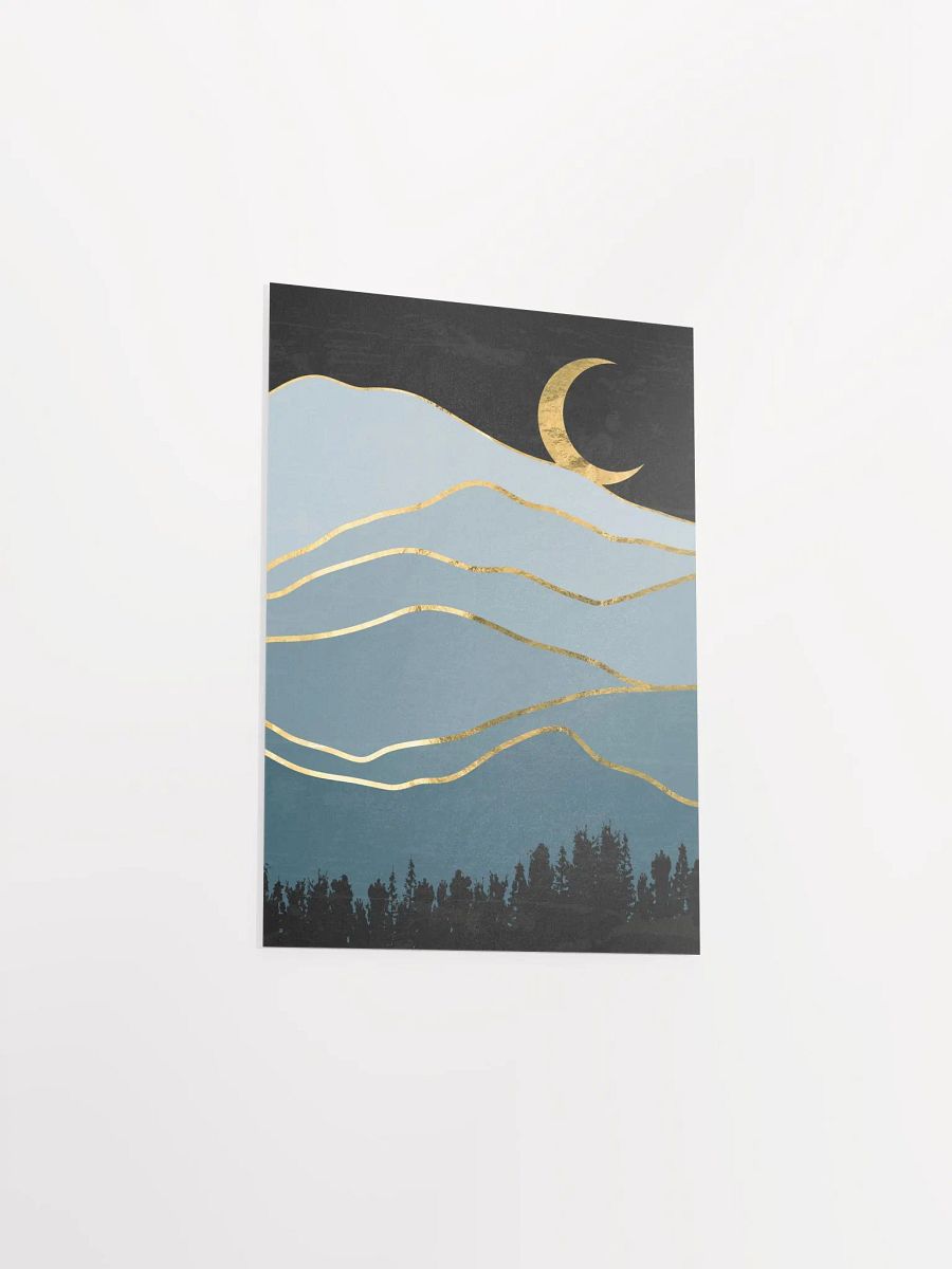 Golden landscape with moon #3 — Japanese golden poster, travel poster, aesthetic poster product image (8)