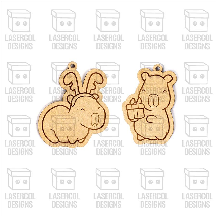 Christmas Ornaments - Laser Cut Files Capybara product image (9)