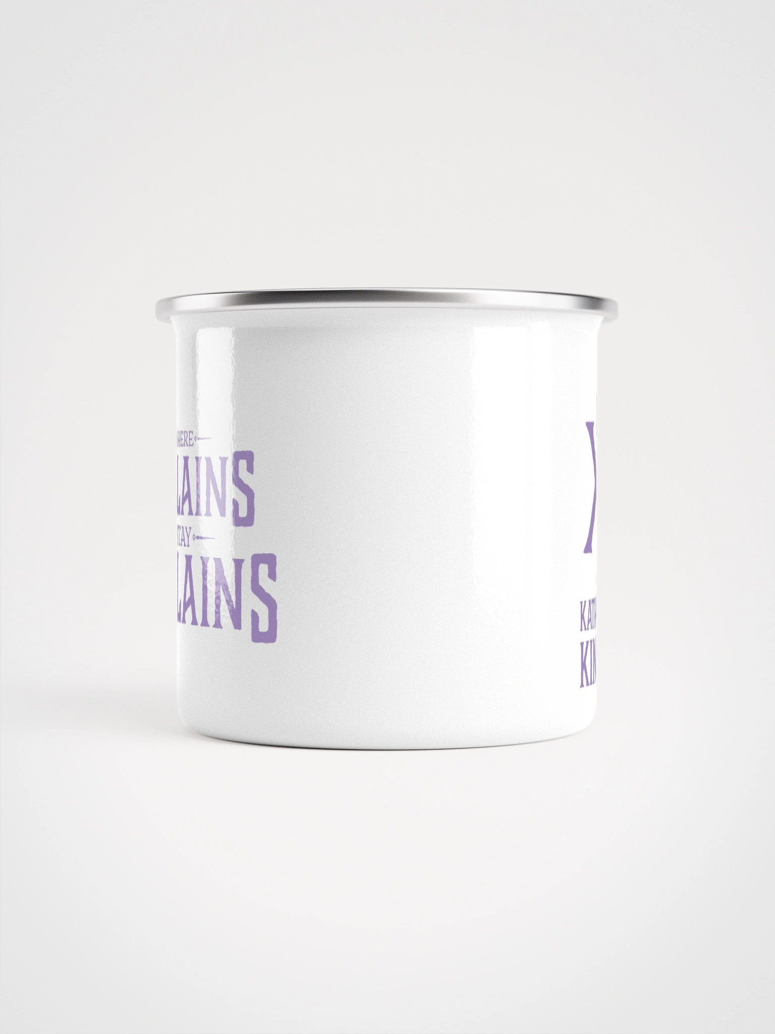 Where Villains Stay Villains: Lavender Logo Enamel Mug product image (2)
