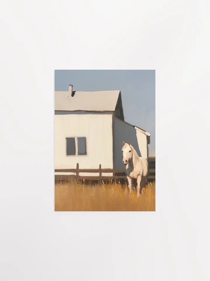 Modern Farmhouse: White Horse Art Print product image (2)