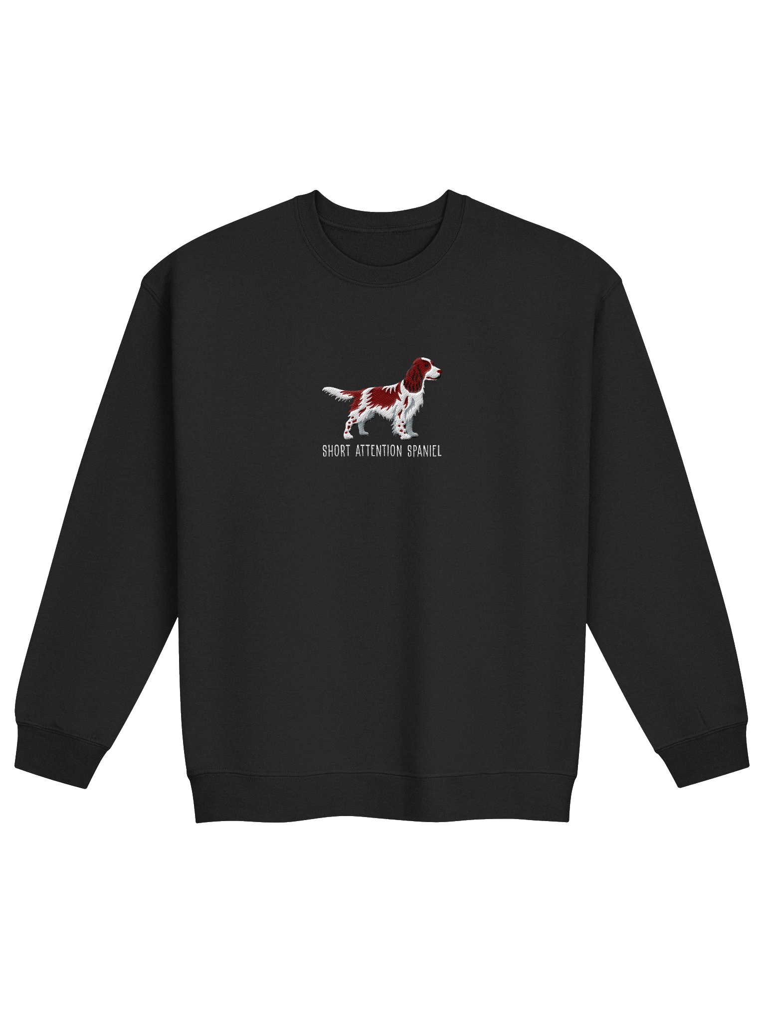 Short Attention Spaniel Sweatshirt (Embroidered) of an English Springer Spaniel(Liver) product image (1)