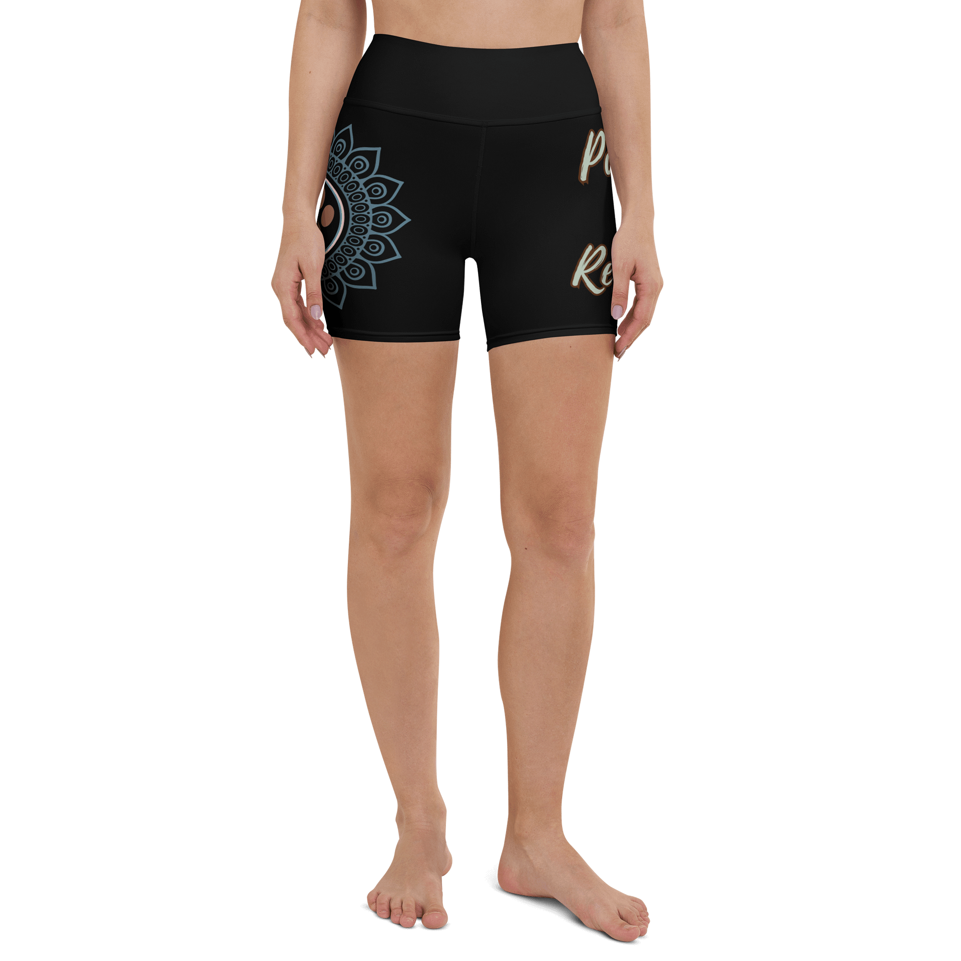 Paws and Reflect Mandala Paw Print Yoga Shorts product image (3)