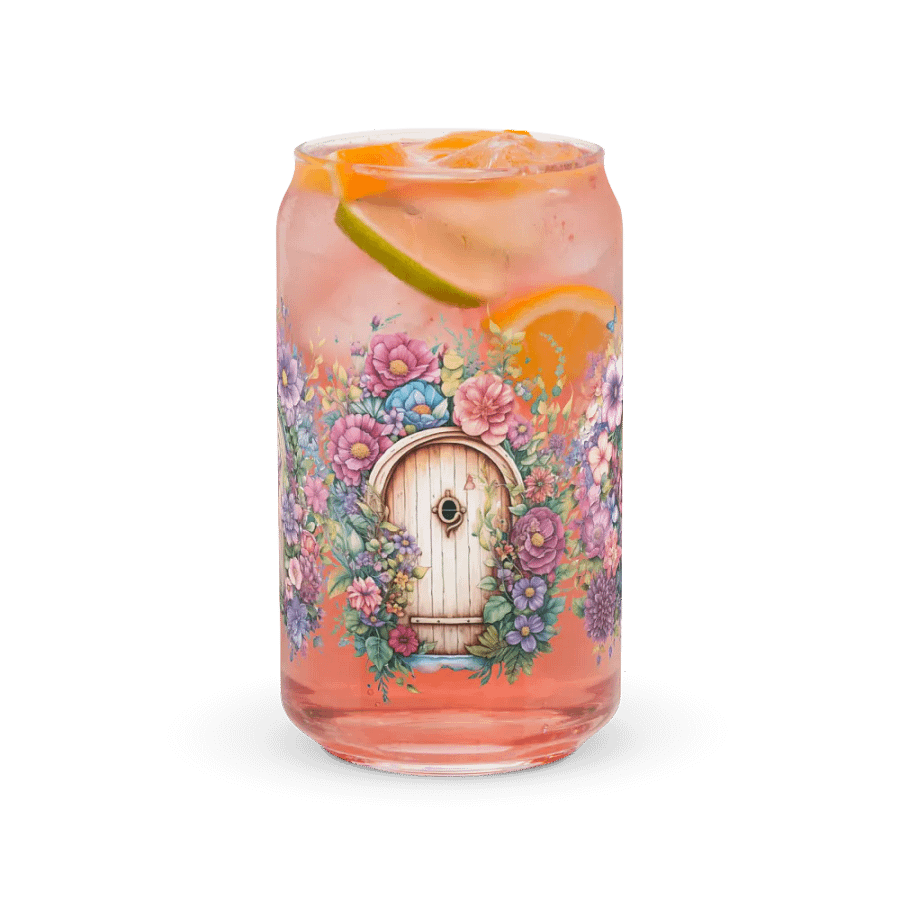Floral Fairy Doorway Glass Can Sipper product image (7)