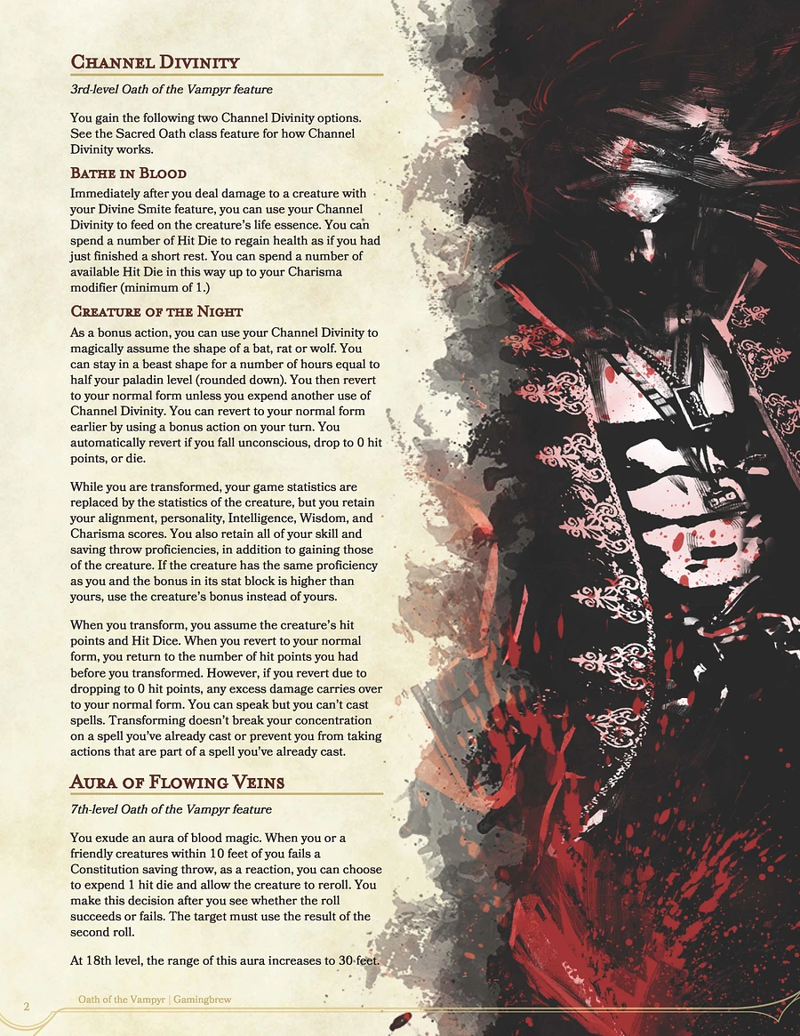 Oath of the Vampyr | 5E Paladin Subclass product image (2)