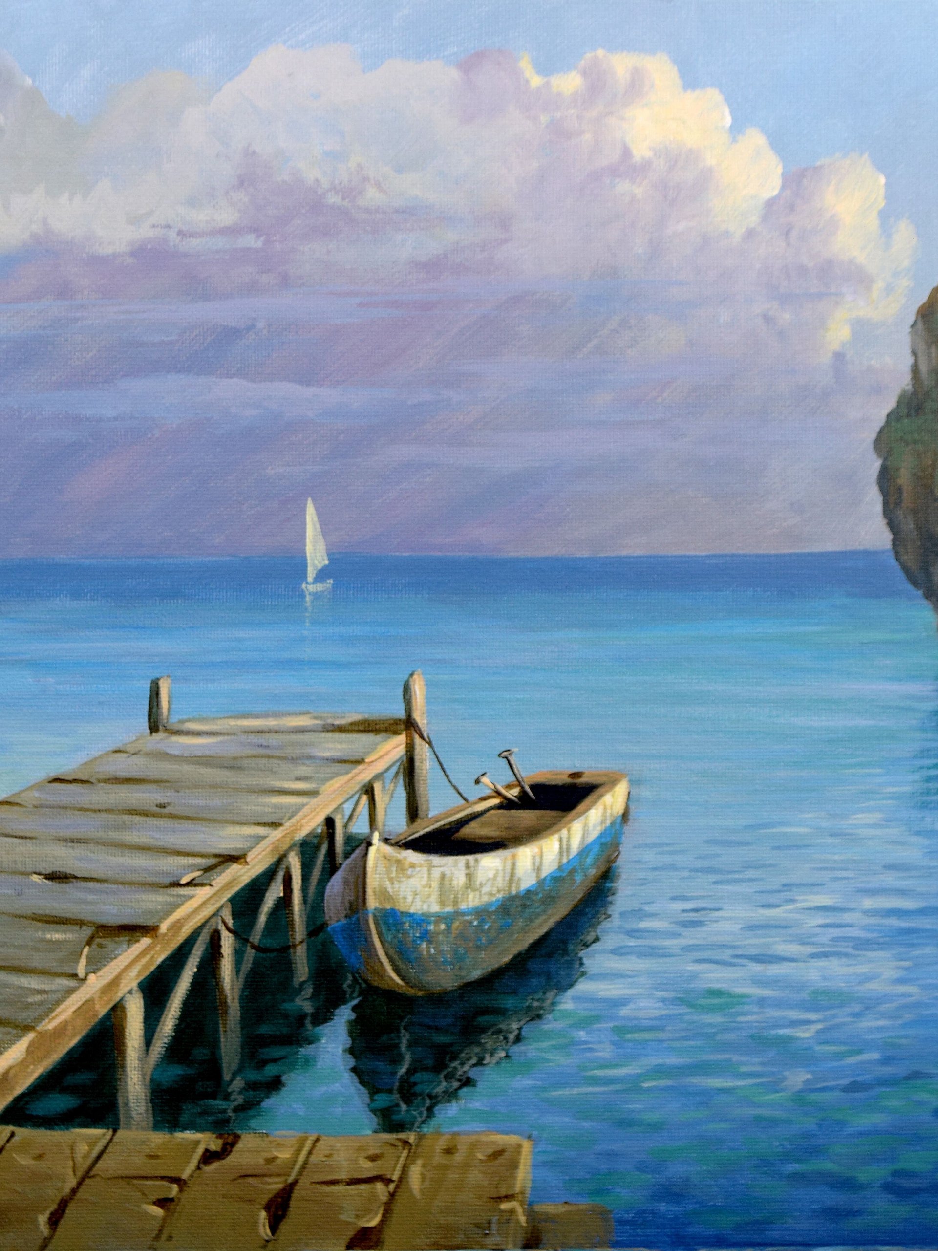 DOWNLOADABLE Acrylic Painting Tutorial - Boat on Dock product image (1)