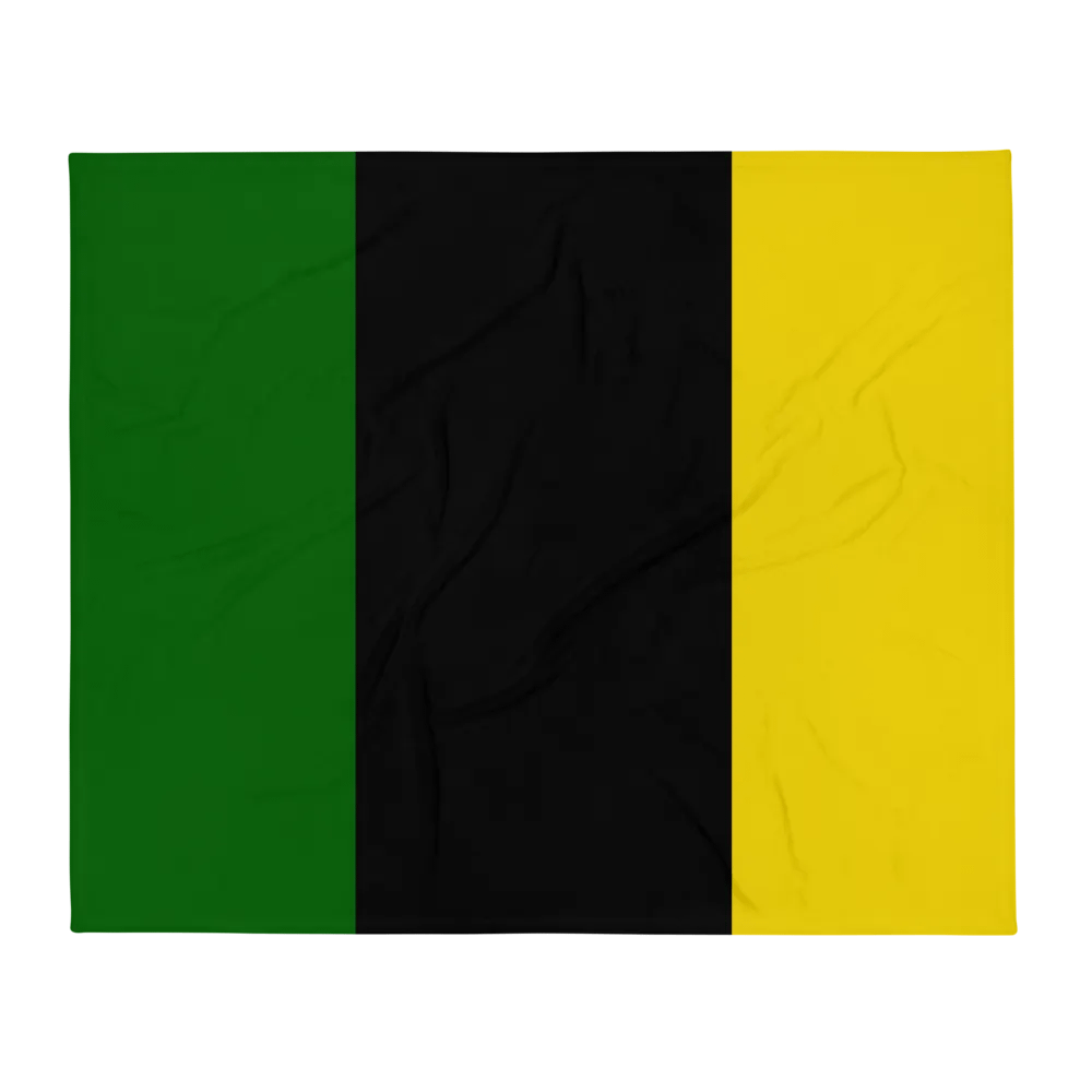 Green Black Yellow Flag Colored Throw Blanket product image (2)