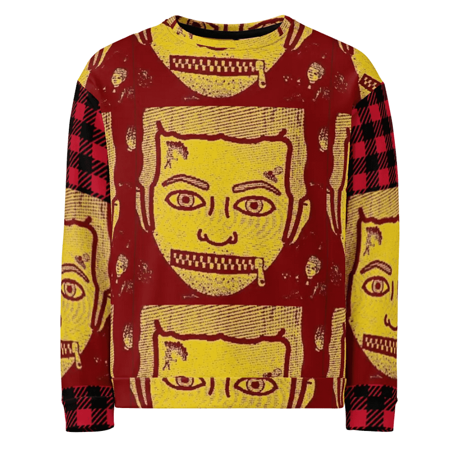 SavageOnDemand Print # (GOLD-DRIP-PLAID-SWEATSHIRT-REMIX) product image (1)