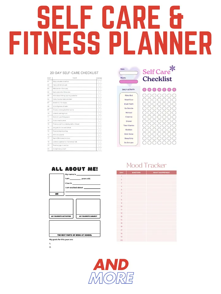 Editable Self Care & Fitness Planner product image (1)