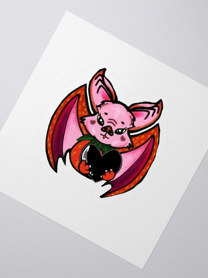 Feral Bat Heart Kiss Cut Sticker product image (2)