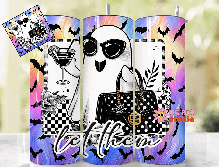 Funny Ghost Tumbler Wrap PNG product image (1)
